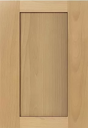 Bayview Wood Shaker cabinet door sample — natural birch shaker style with squared edges and full overlay