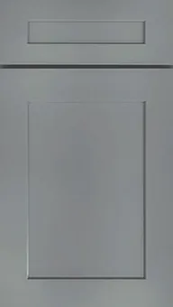 Castle Grey Shaker vanity door sample showing painted finish and shaker profile