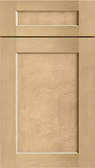 Natural Wood Shaker door sample showing birch grain and shaker profile
